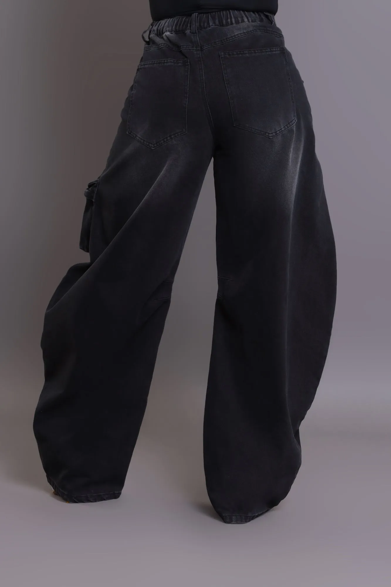 Action Plan High Rise Baggy Cargo Pants - Black