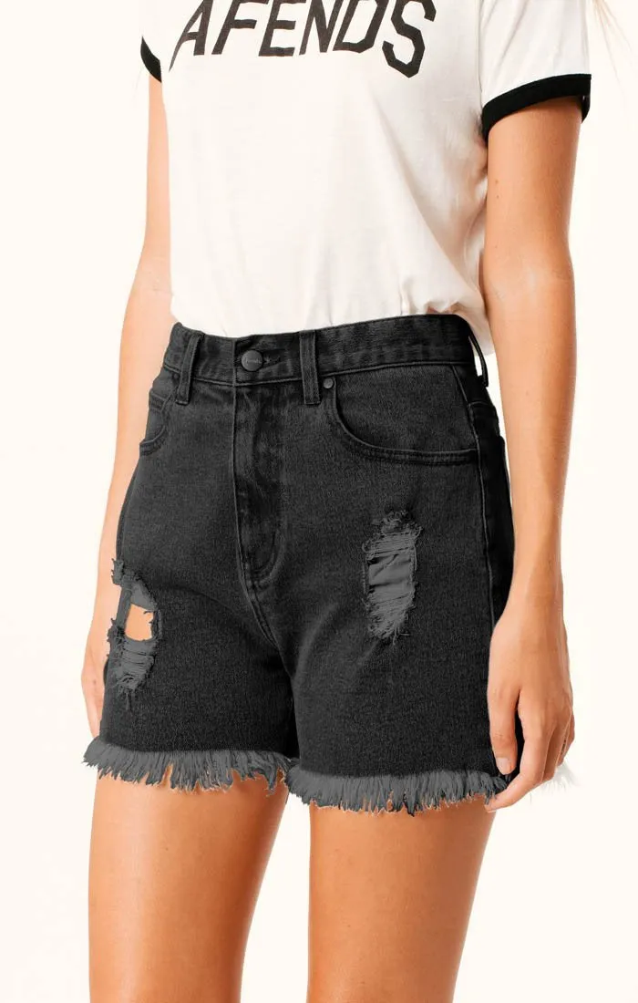 Afends Womens Beat Nineties - Denim Shorts