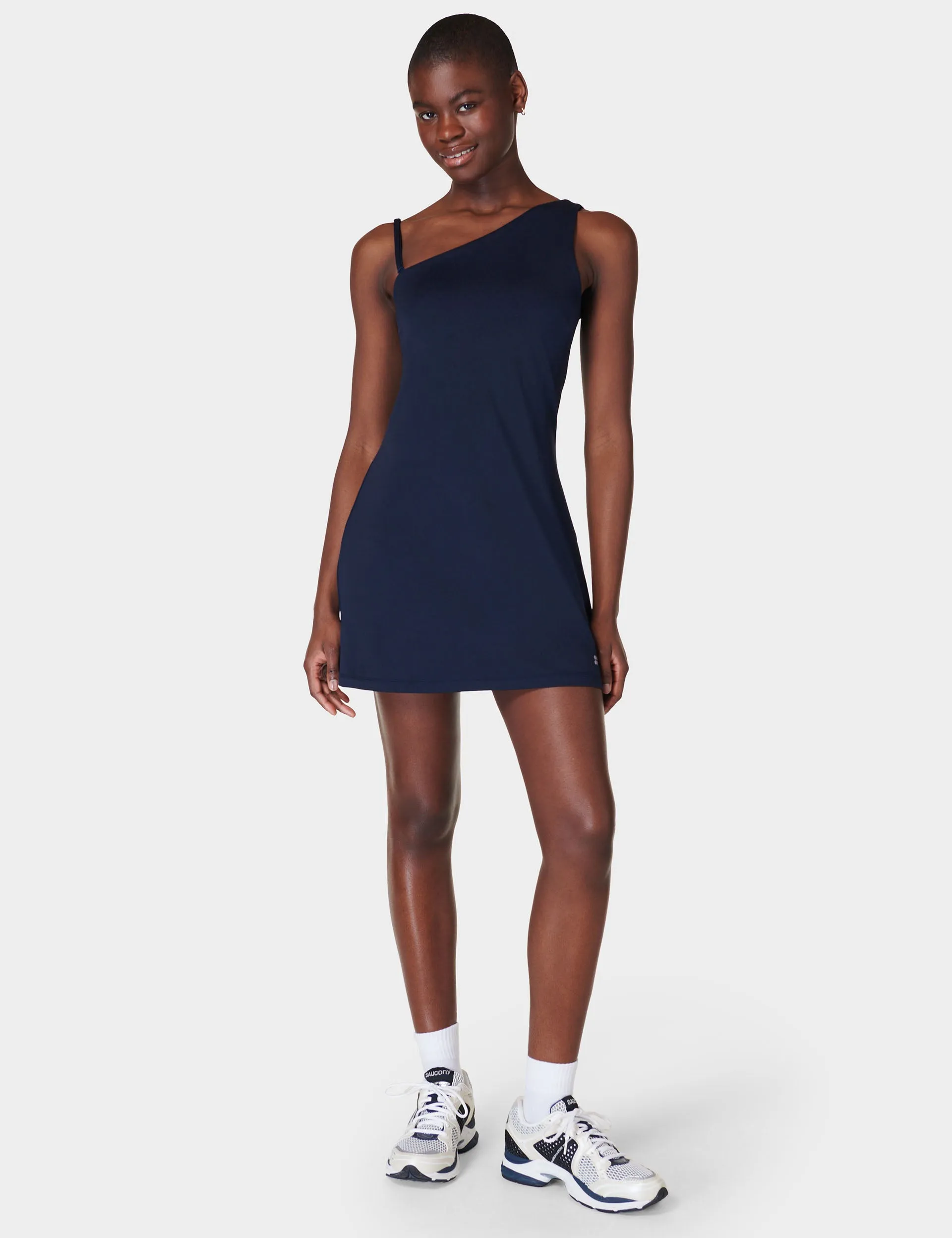 All Round Asymmetric Dress - Navy Blue