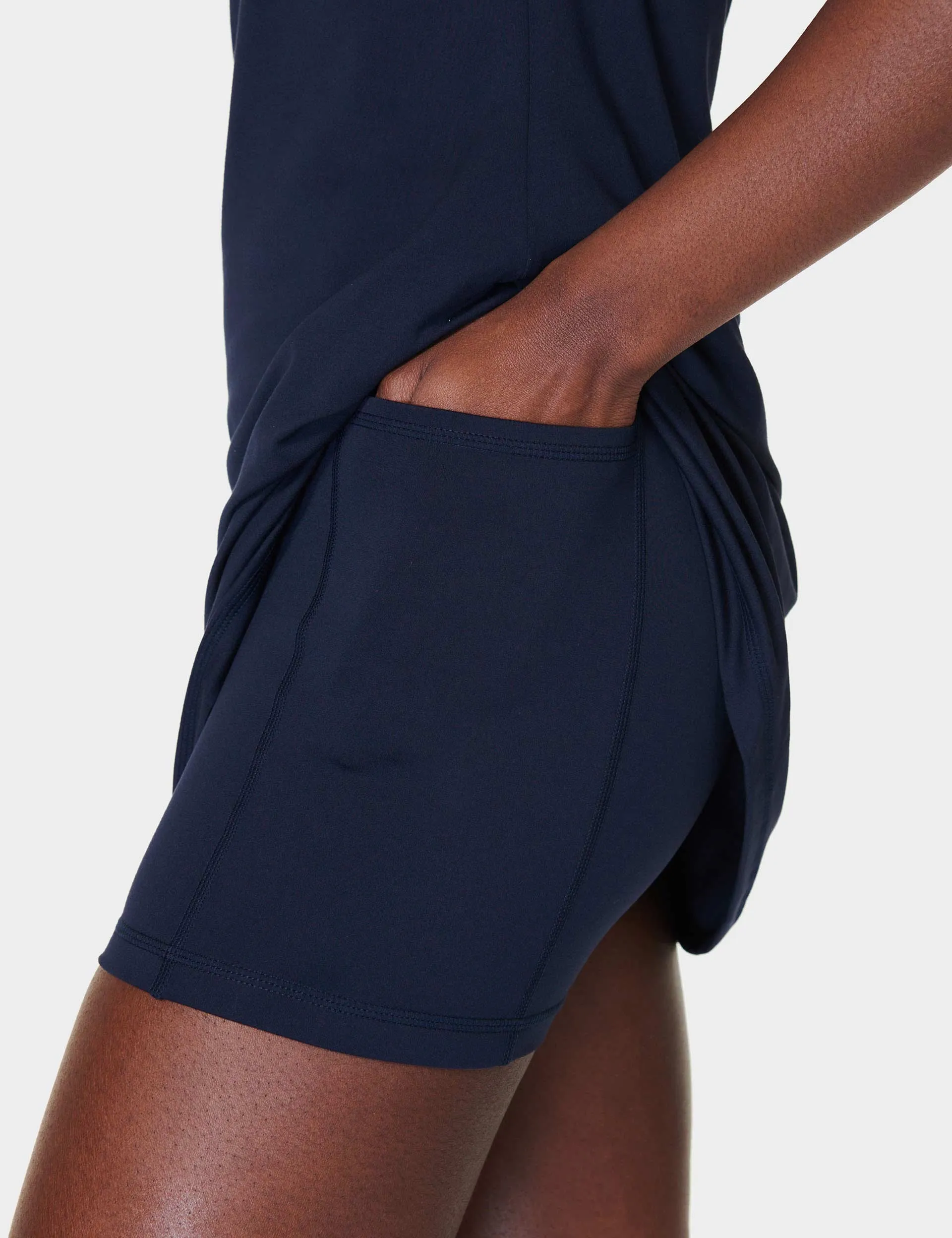 All Round Asymmetric Dress - Navy Blue