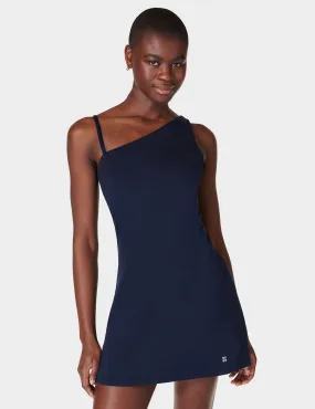 All Round Asymmetric Dress - Navy Blue