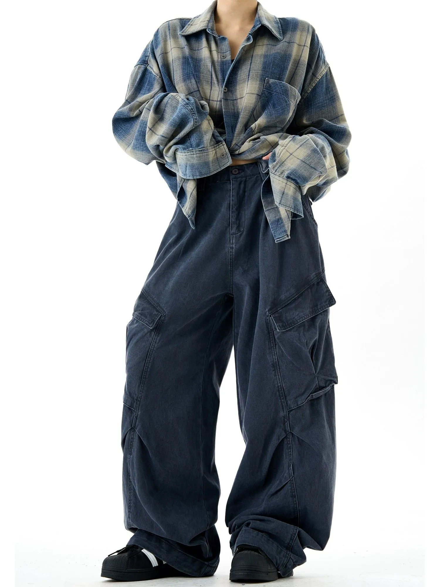 Baggy Pleats Cargo Pants