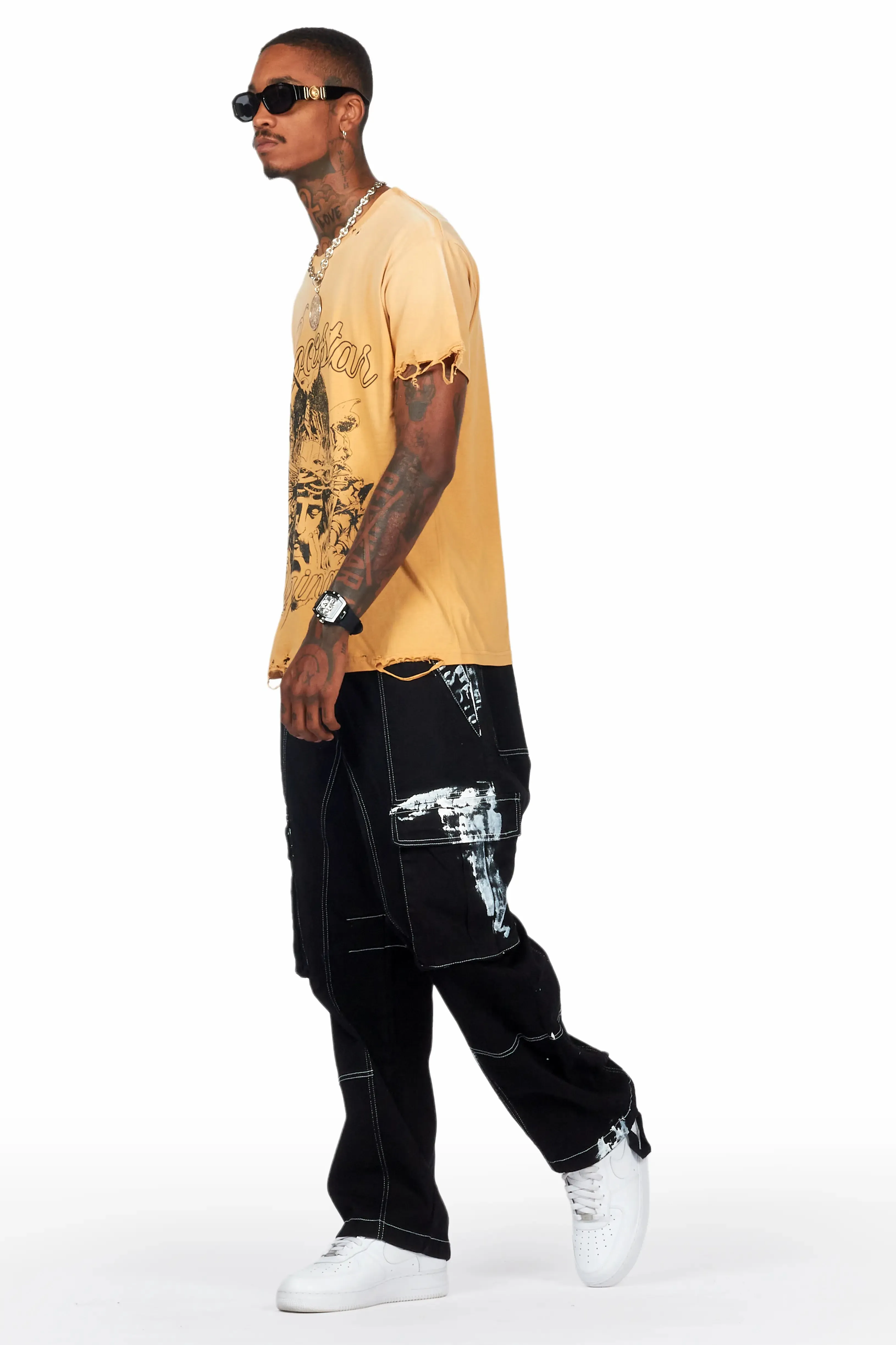 Baha Black Painter Baggy Cargo Pants