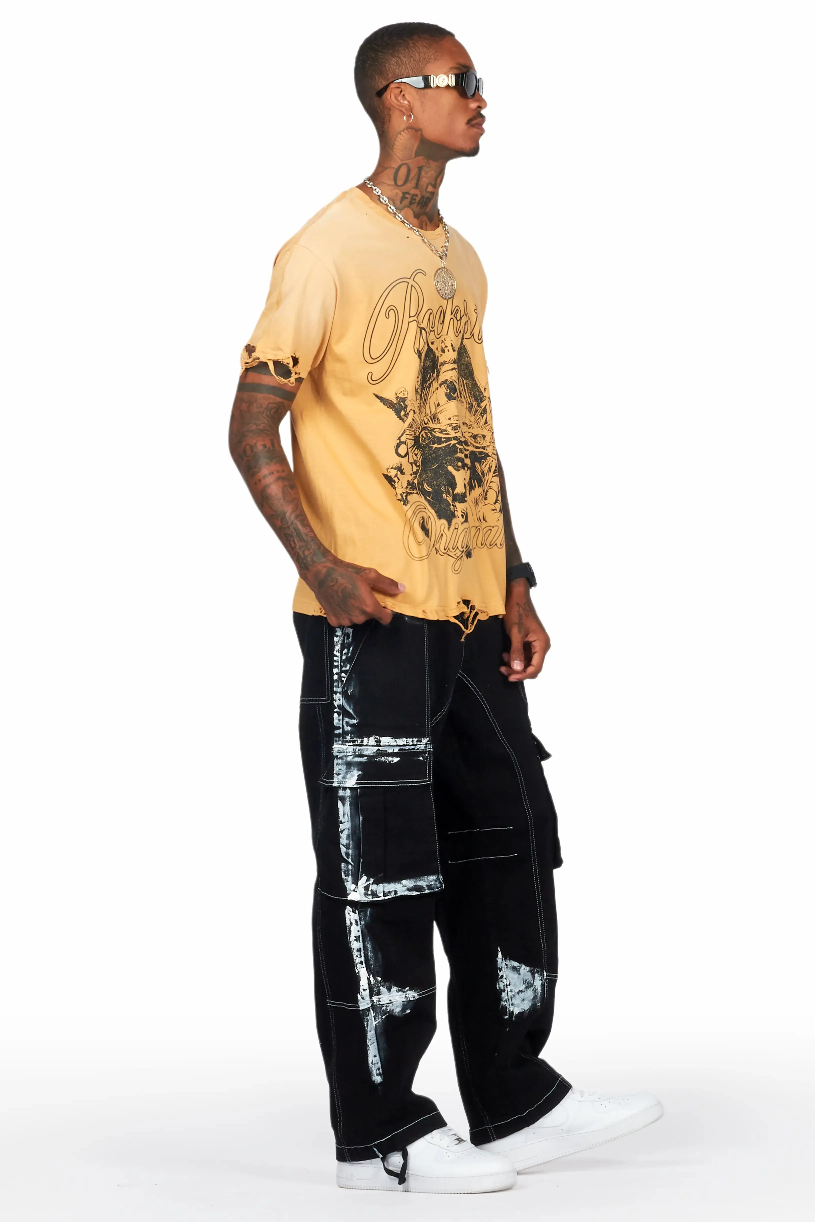 Baha Black Painter Baggy Cargo Pants