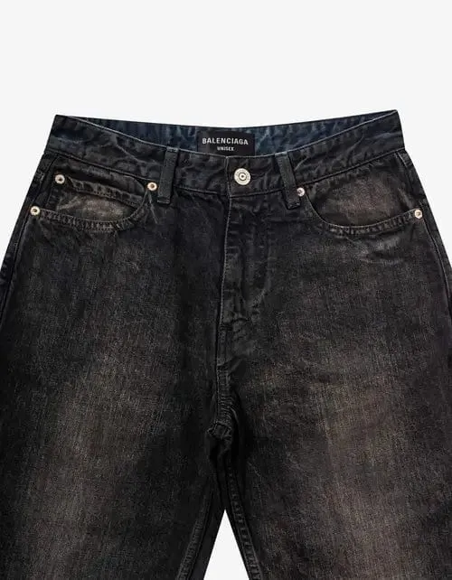 Balenciaga Dark Brown Slim Denim Shorts