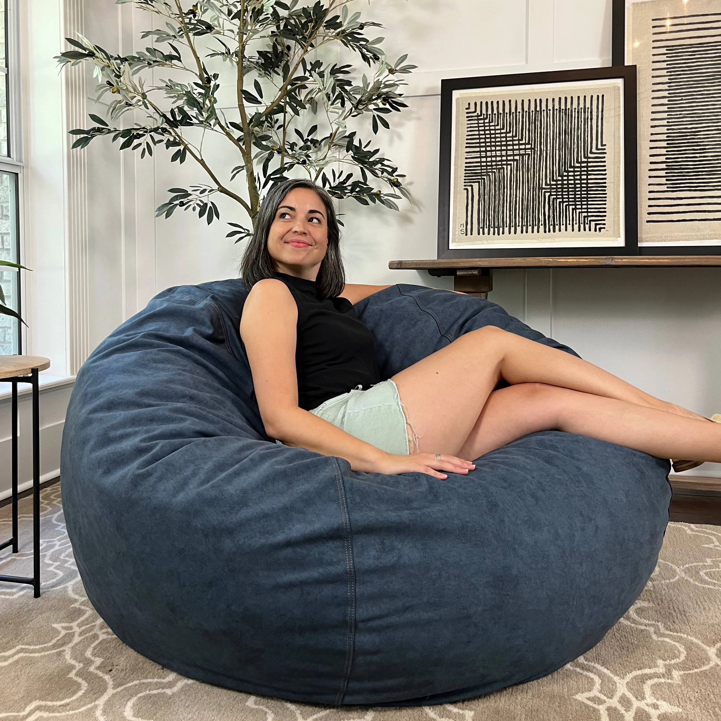 Bean Bag - Full - Sueded Denim