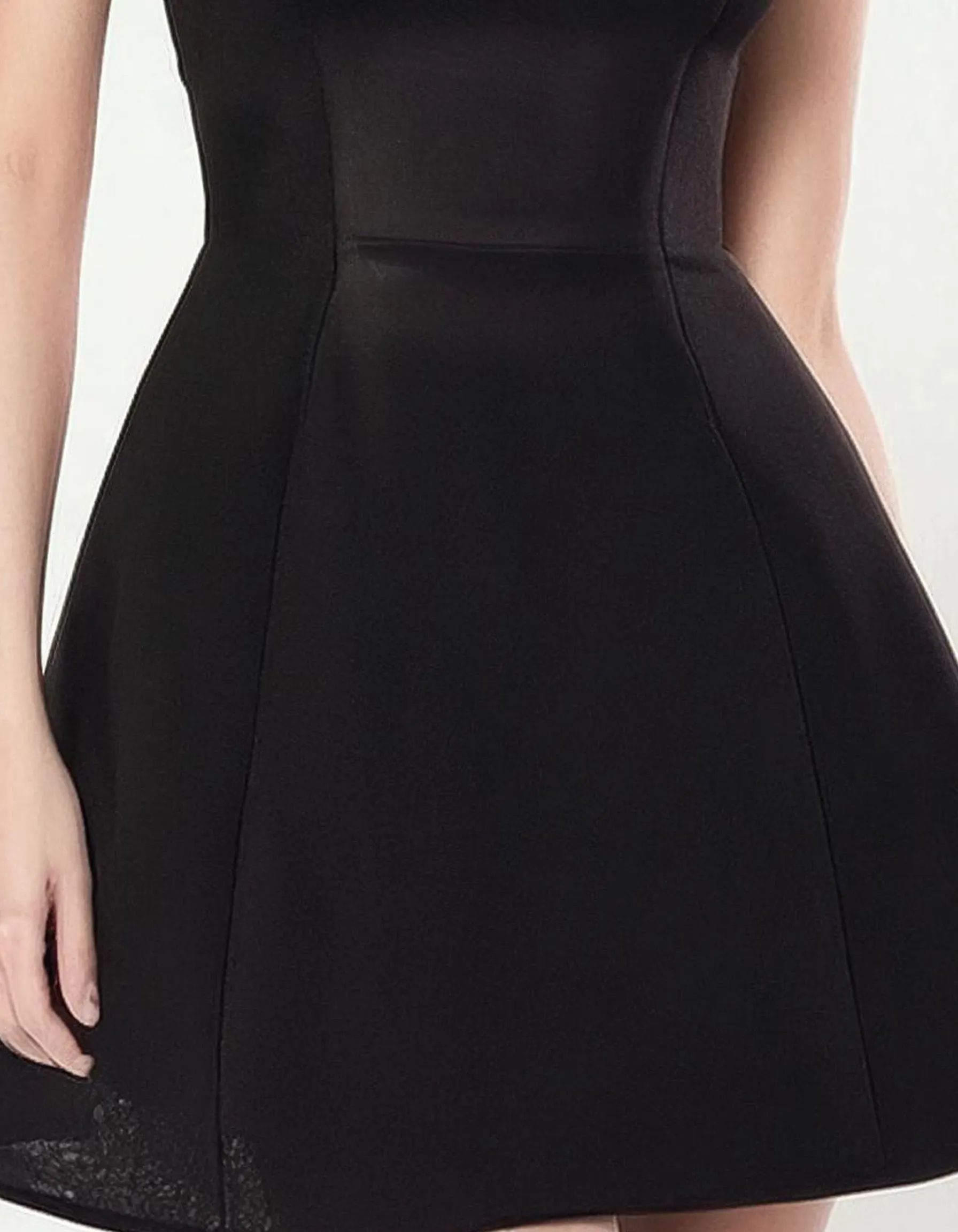 Black Strapless Fit & Flare A-Line Dress