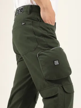 Boombox Green Baggy Fit Cotton Cargo