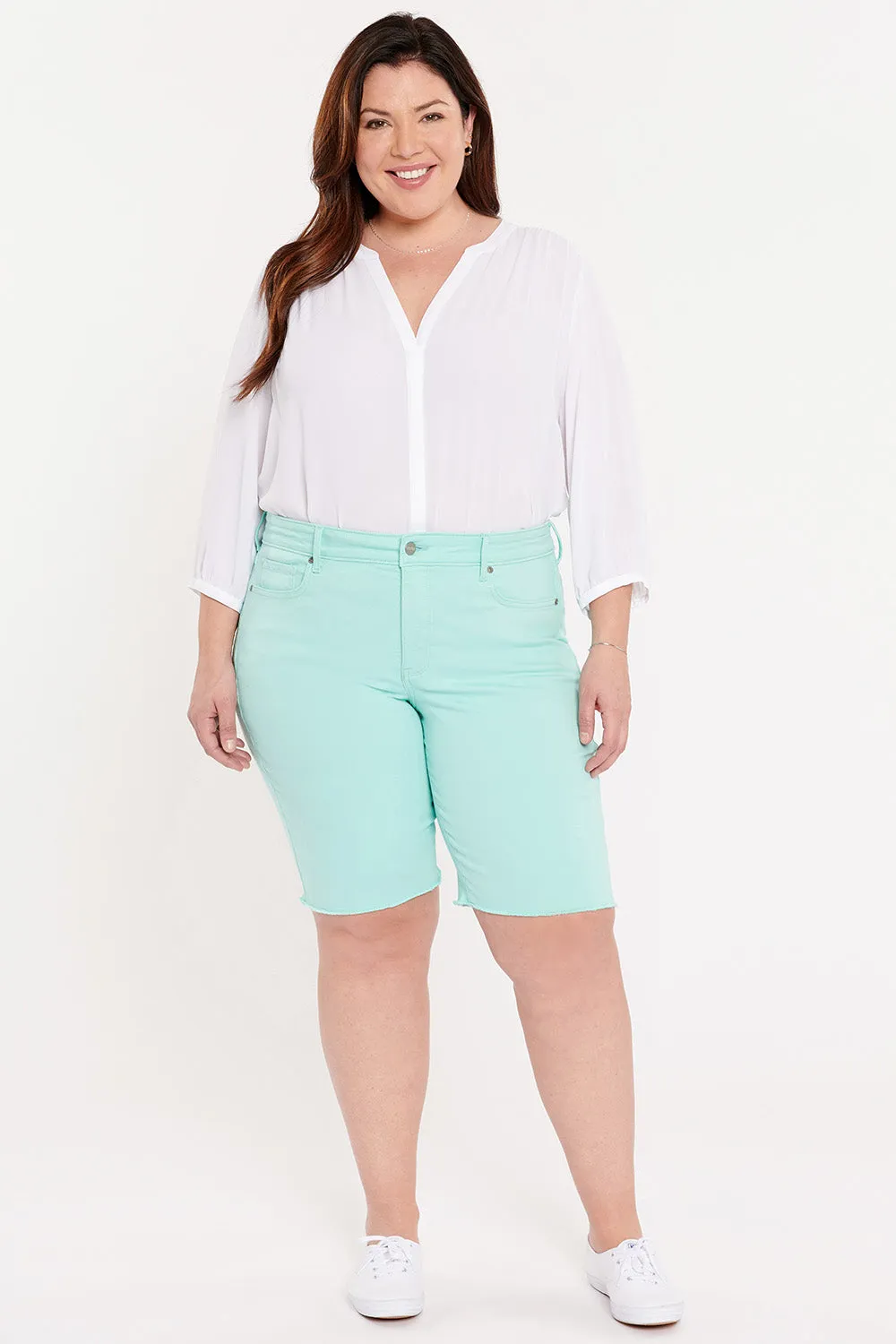 Briella 11 Inch Shorts In Plus Size - Pale Cabana