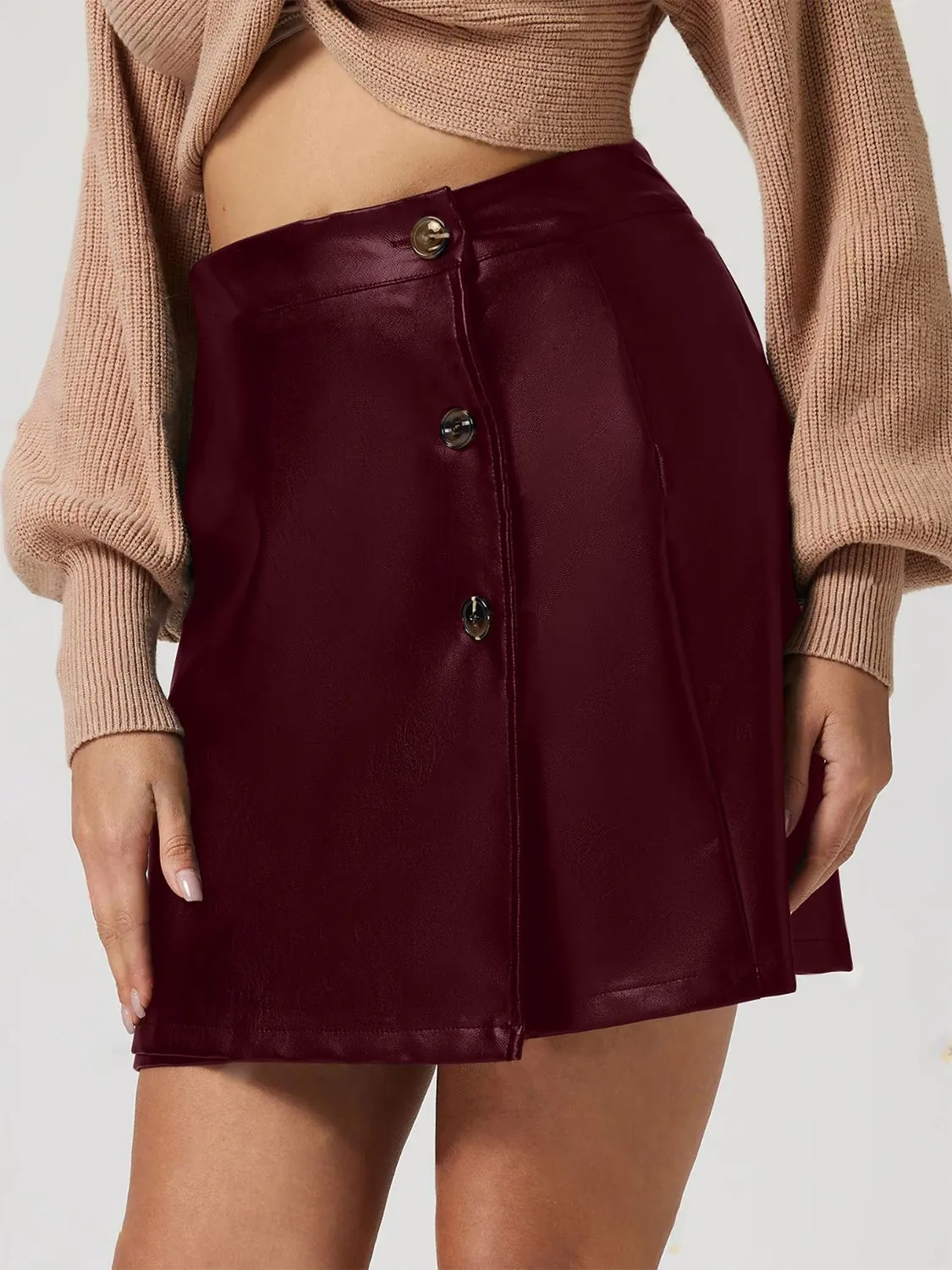 Buttoned High Rise Mini Skirt | Skirts | Everyday Fashion