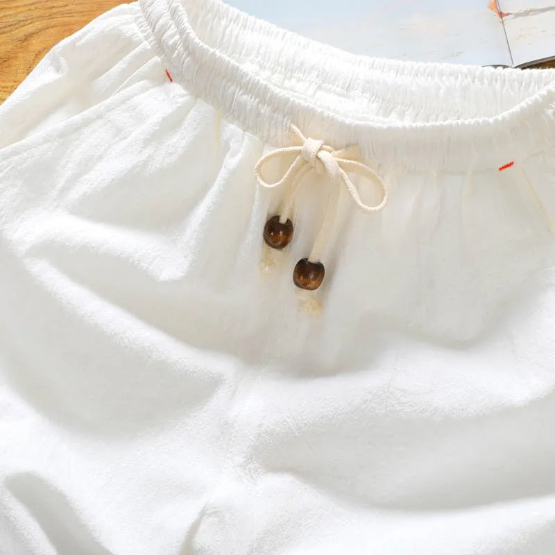 Casual Men's Waist Drawstring Loose Cotton Shorts