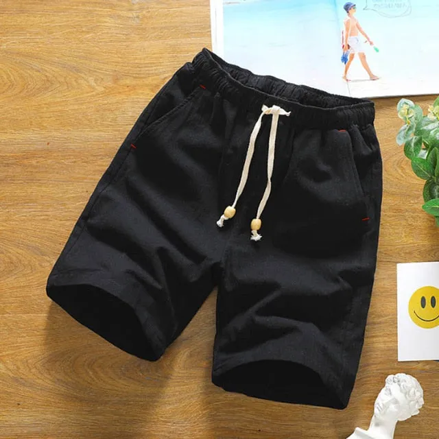 Casual Men's Waist Drawstring Loose Cotton Shorts