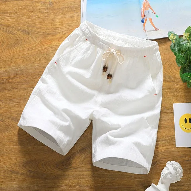 Casual Men's Waist Drawstring Loose Cotton Shorts