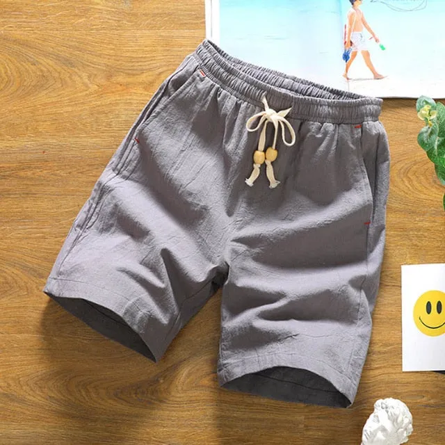 Casual Men's Waist Drawstring Loose Cotton Shorts