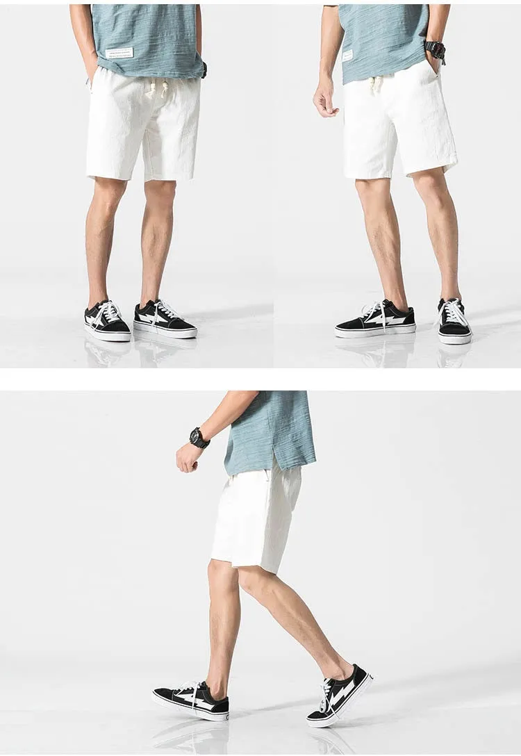 Casual Men's Waist Drawstring Loose Cotton Shorts