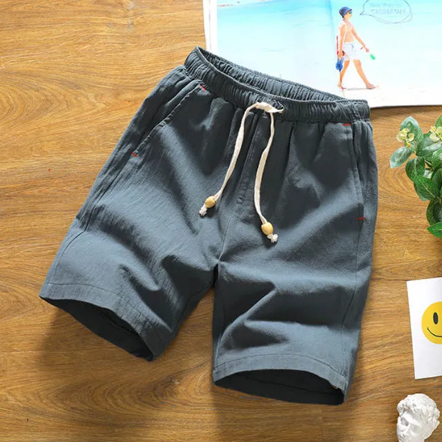 Casual Men's Waist Drawstring Loose Cotton Shorts