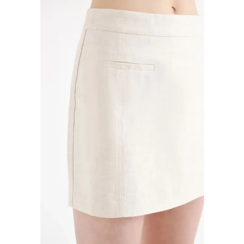 Clio Linen Mini Skirt | Natural