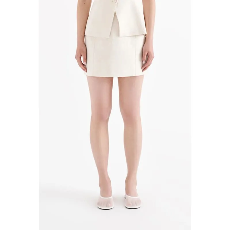 Clio Linen Mini Skirt | Natural