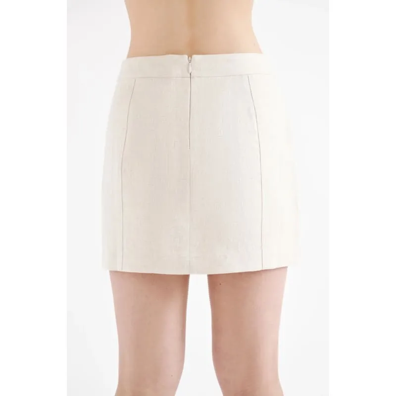 Clio Linen Mini Skirt | Natural