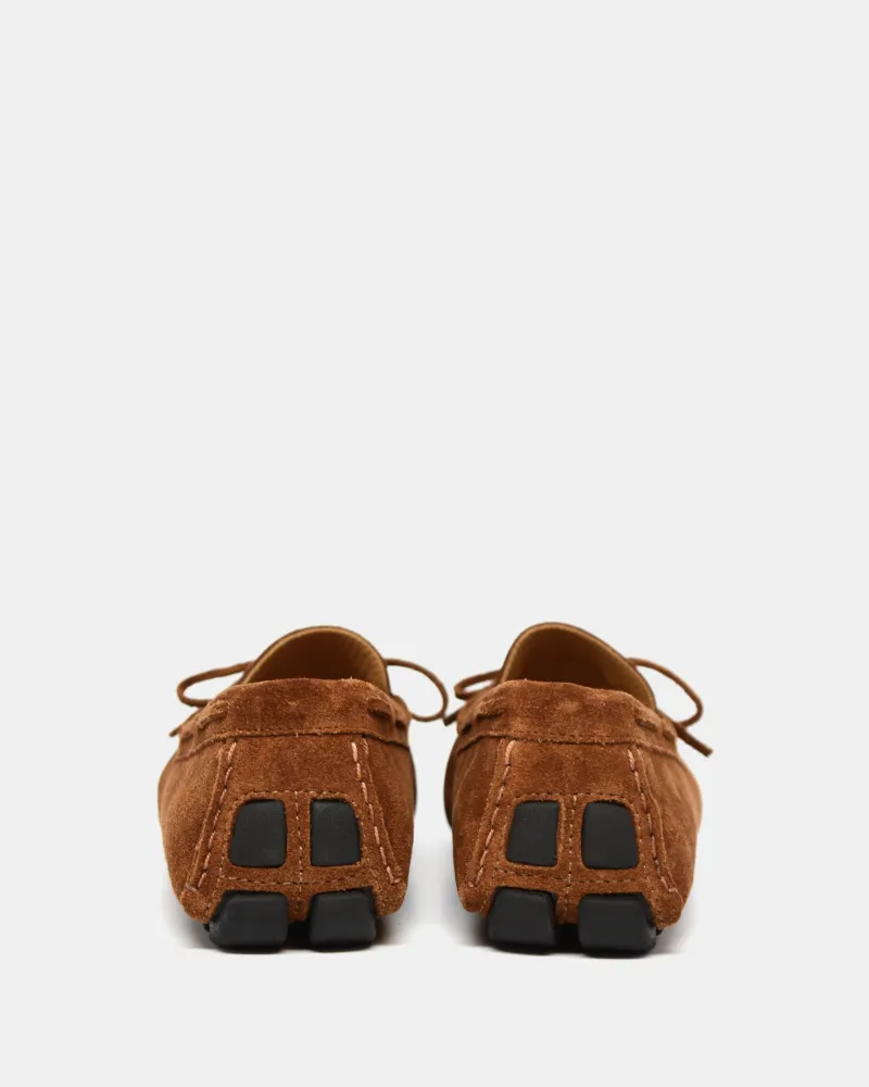 Cognac Suede Lace up Moccasins