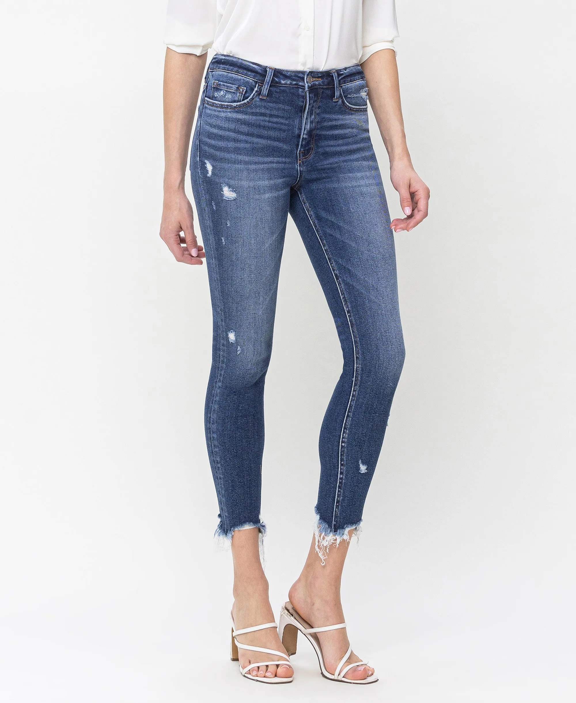 Counter Attack - High Rise Crop Skinny Jeans