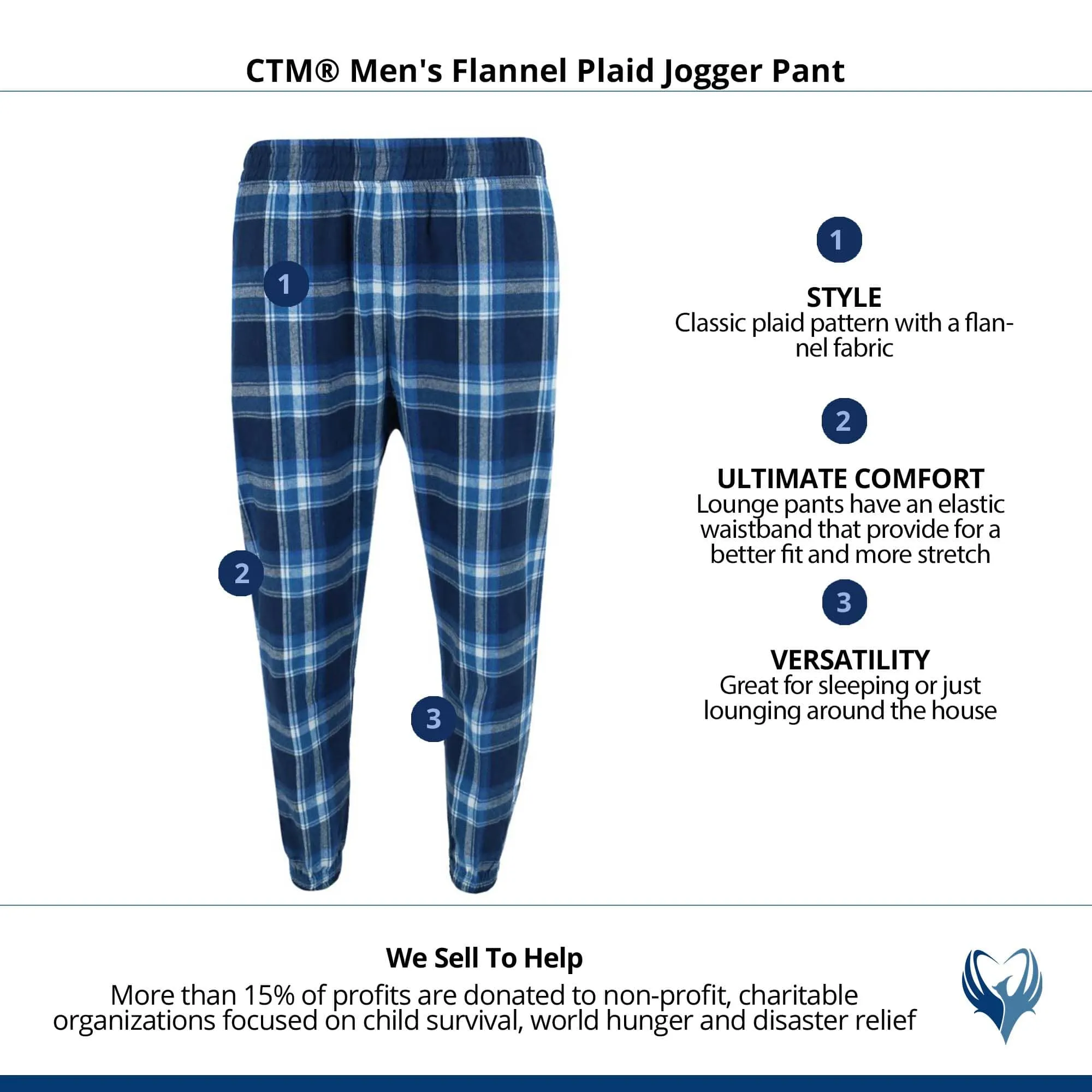 CTM® Men's Flannel Plaid Jogger Pant