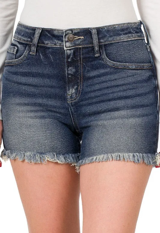 Dark Wash Denim Shorts - 4" Inseam