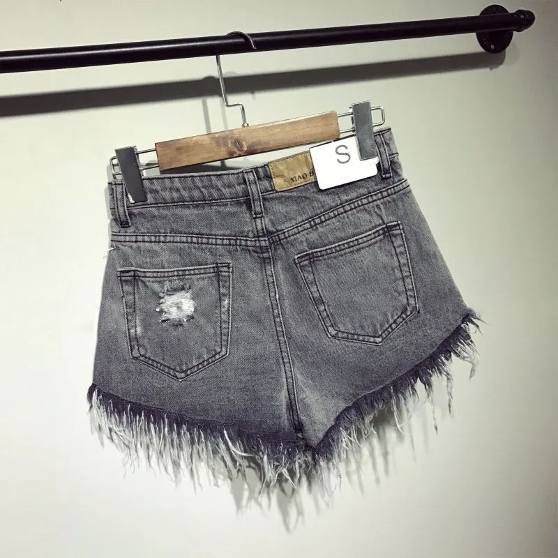 Distressed Denim Shorts