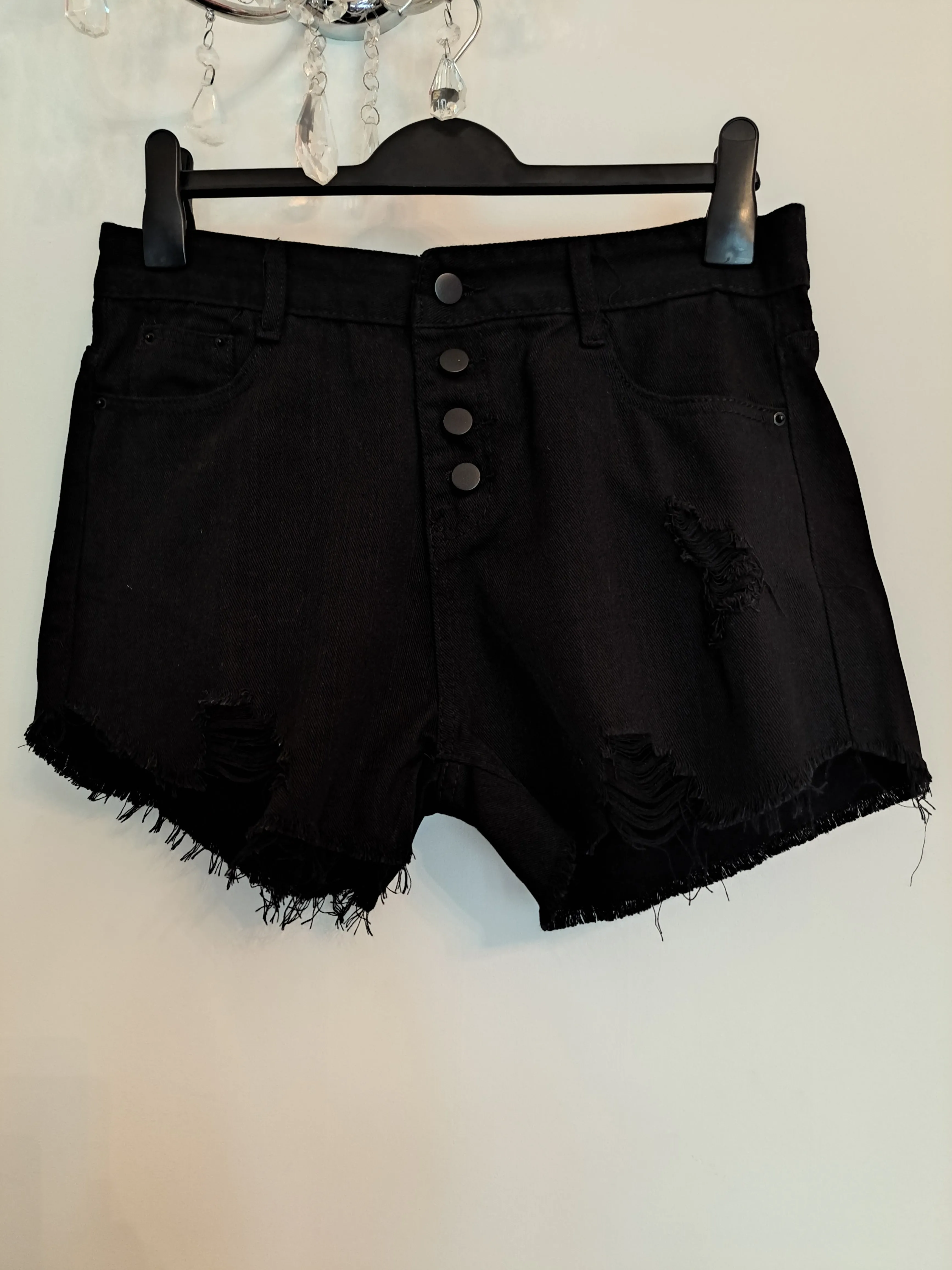 Distressed Denim Shorts