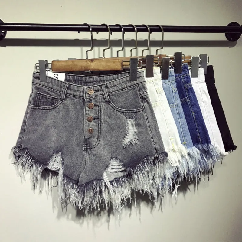 Distressed Denim Shorts