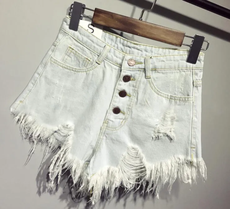 Distressed Denim Shorts