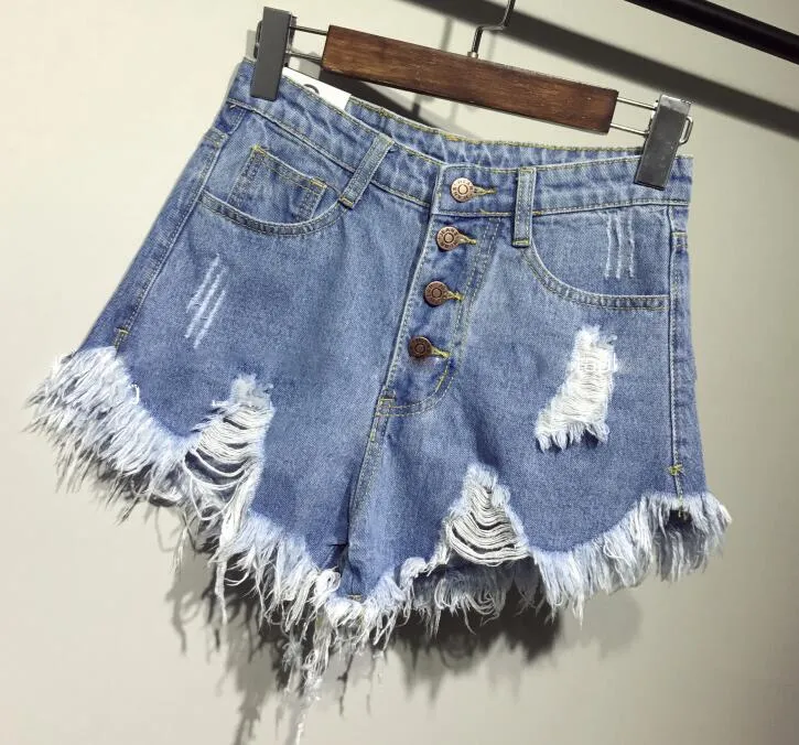 Distressed Denim Shorts