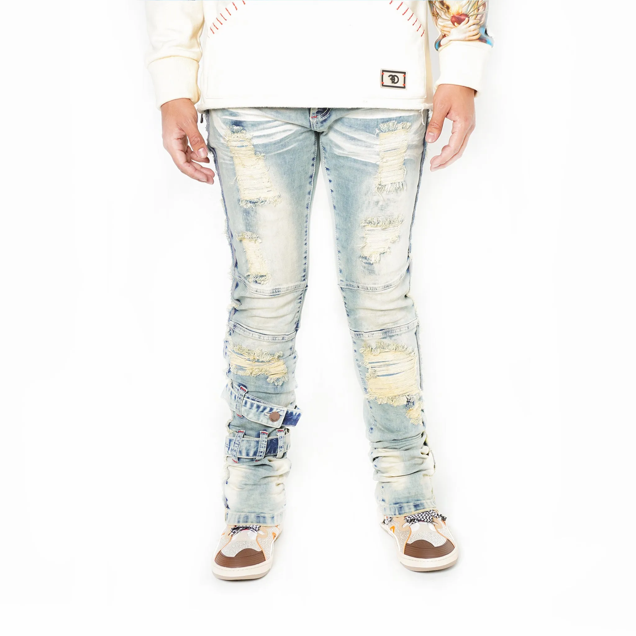 F1779 Shredded Stack Jeans - Dirt