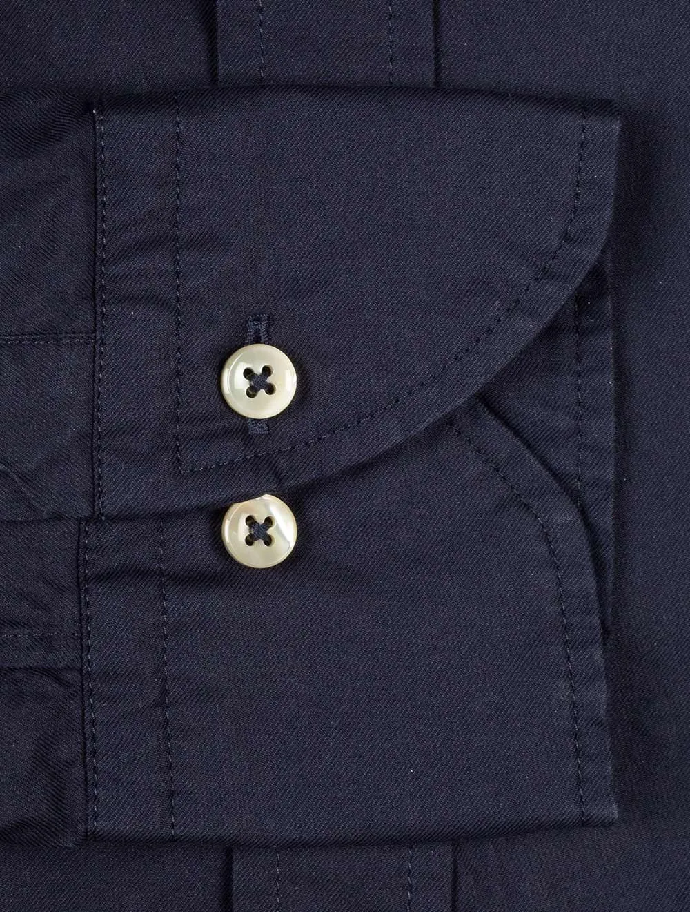 Fitted Soft Collar Sport Shirt Navy