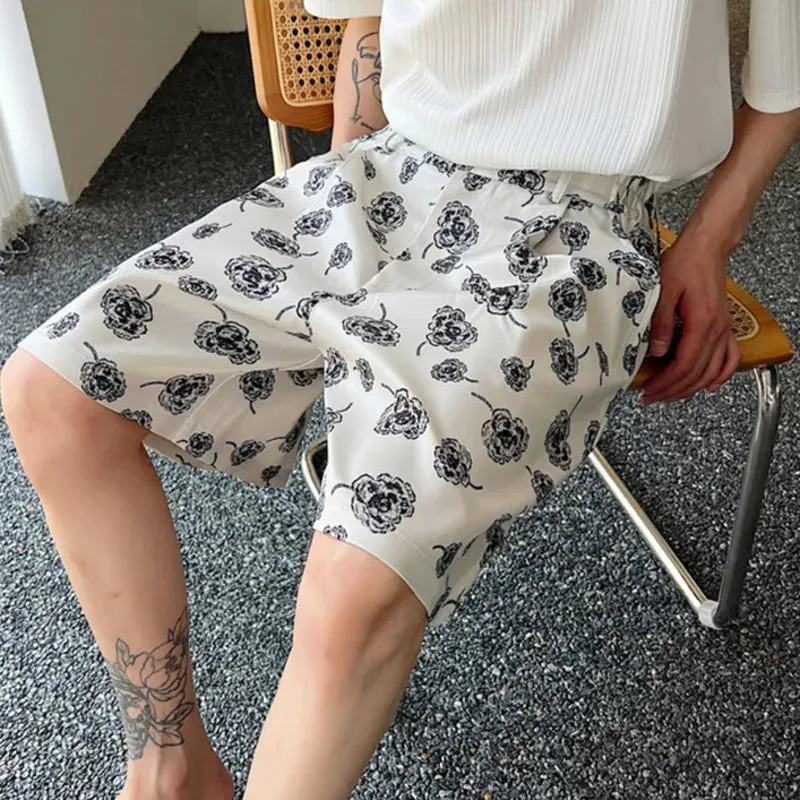 Flowers Printed Loose Shorts