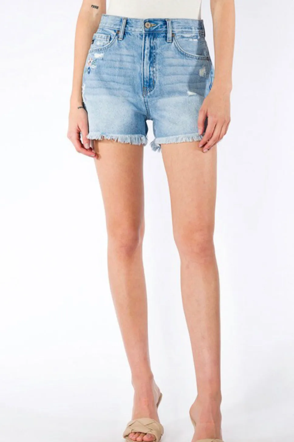 Frayed Denim Shorts