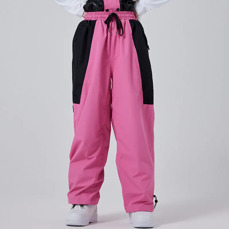 Girls Outdoor Drawstring Ski Pants Waterproof Cargo Trousers