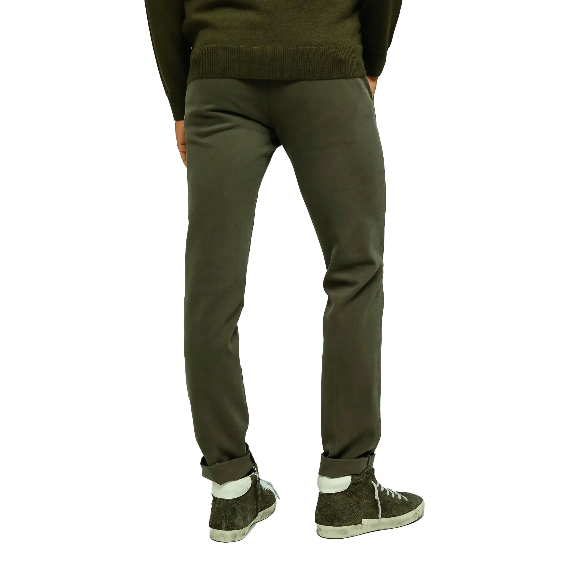 Green Twill Stretch Slim Fit Chino - Mason's