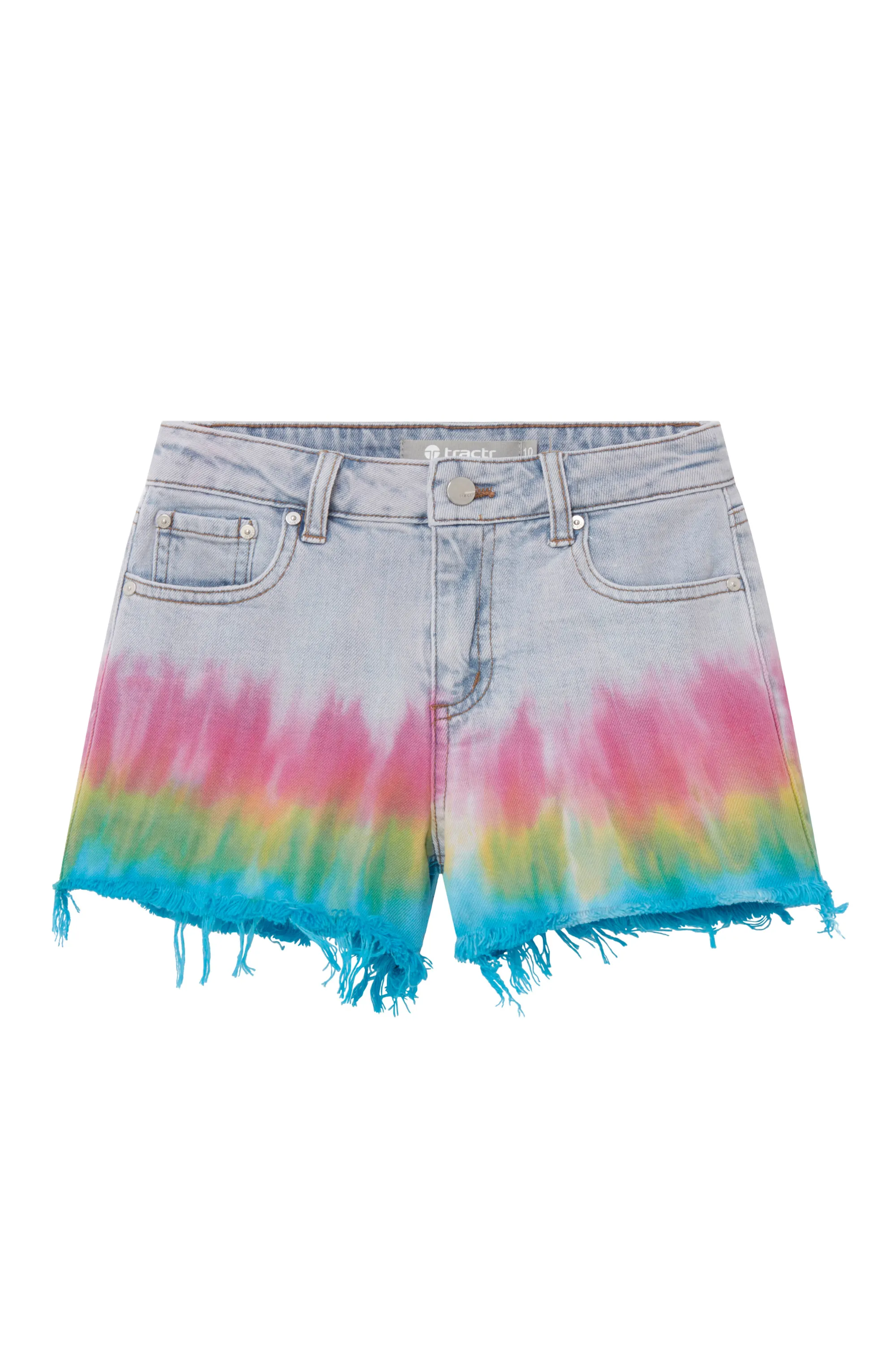 High Waist Tie Dye Fray Hem Short 2.5 Inch Inseam