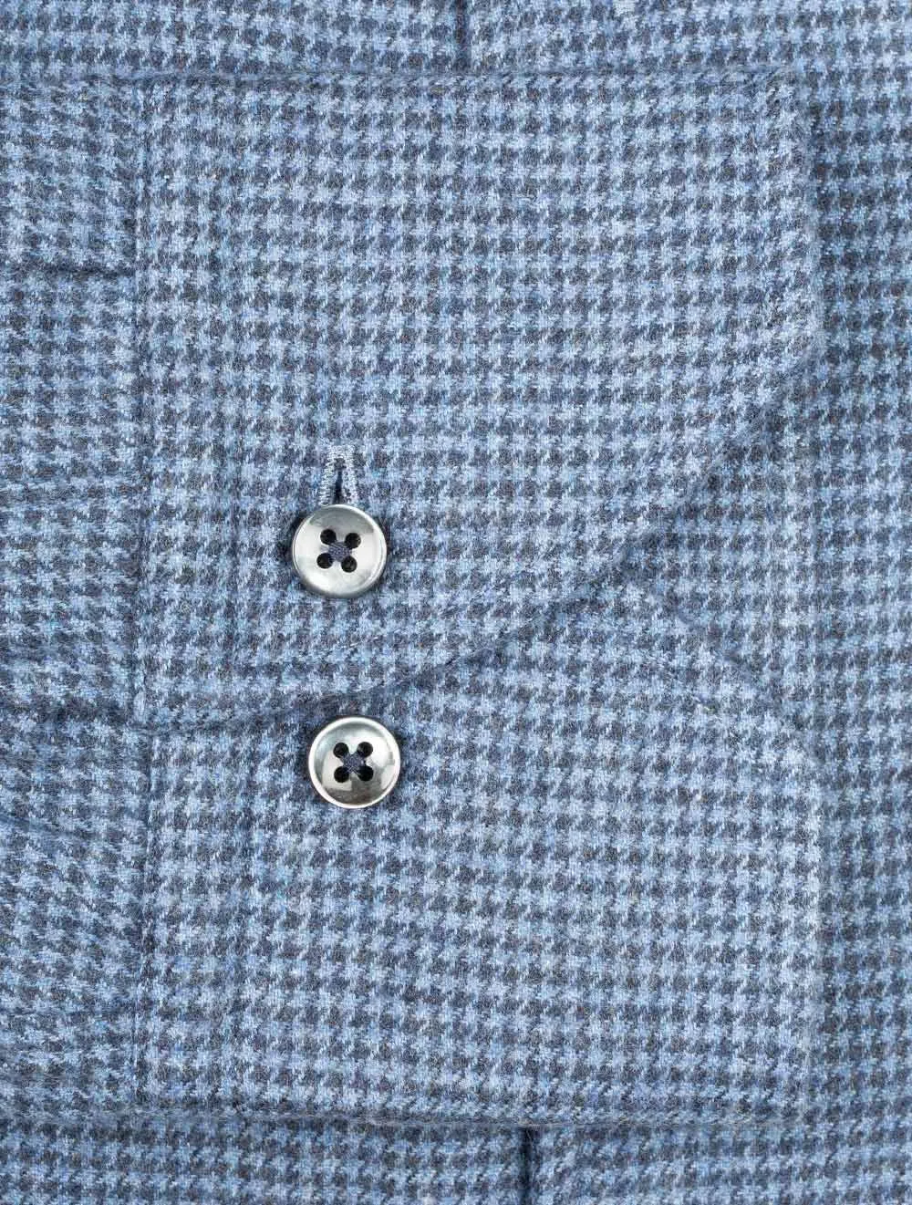 Houndstooth Flannel Shirt Blue