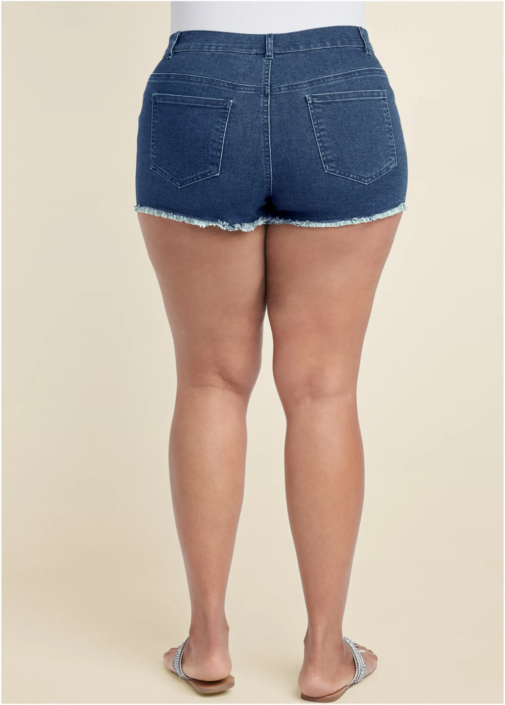 Jessica Cutoff Denim Shorts - Medium Wash