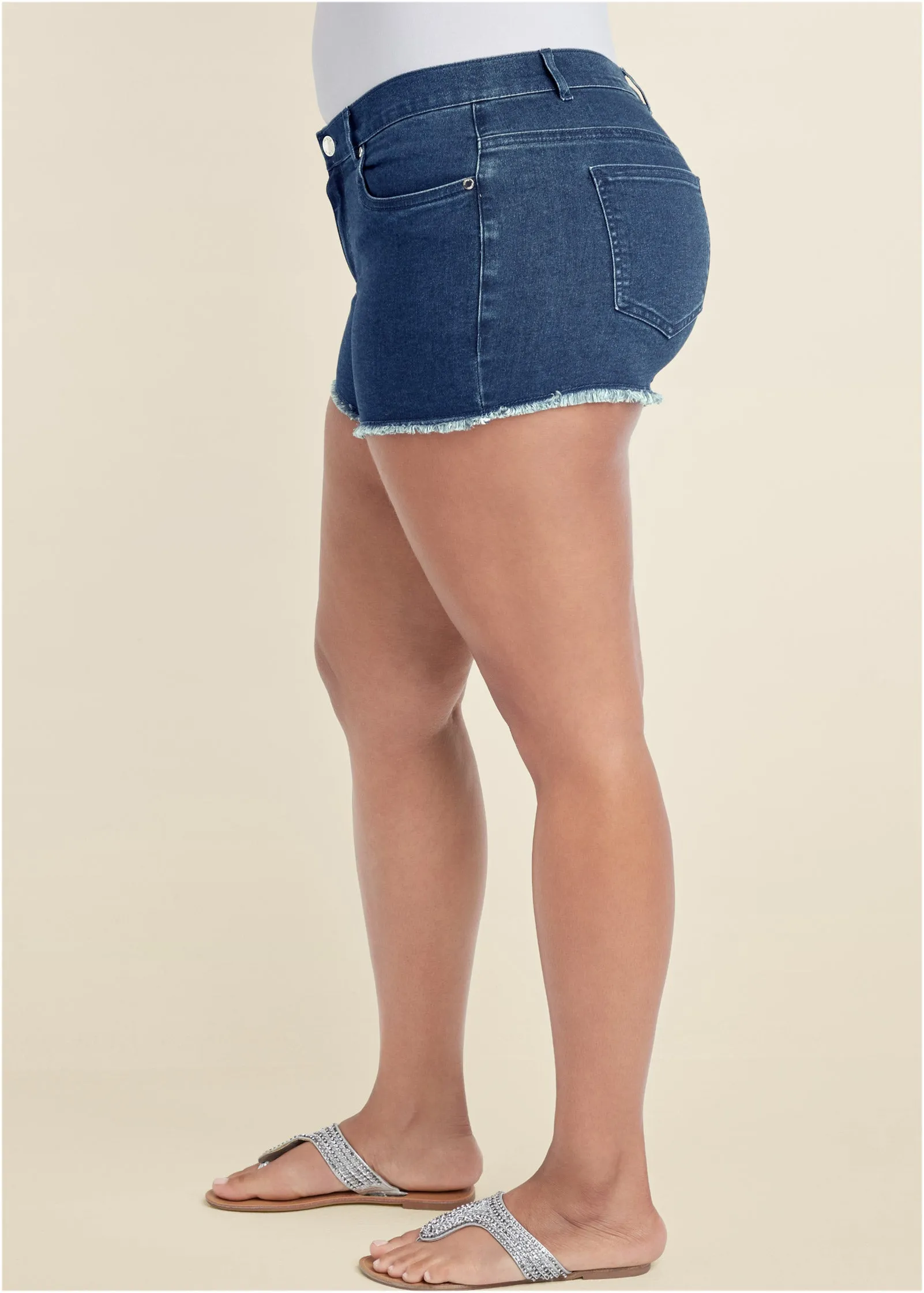 Jessica Cutoff Denim Shorts - Medium Wash