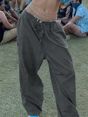 Lace Up Baggy Cargo Pants