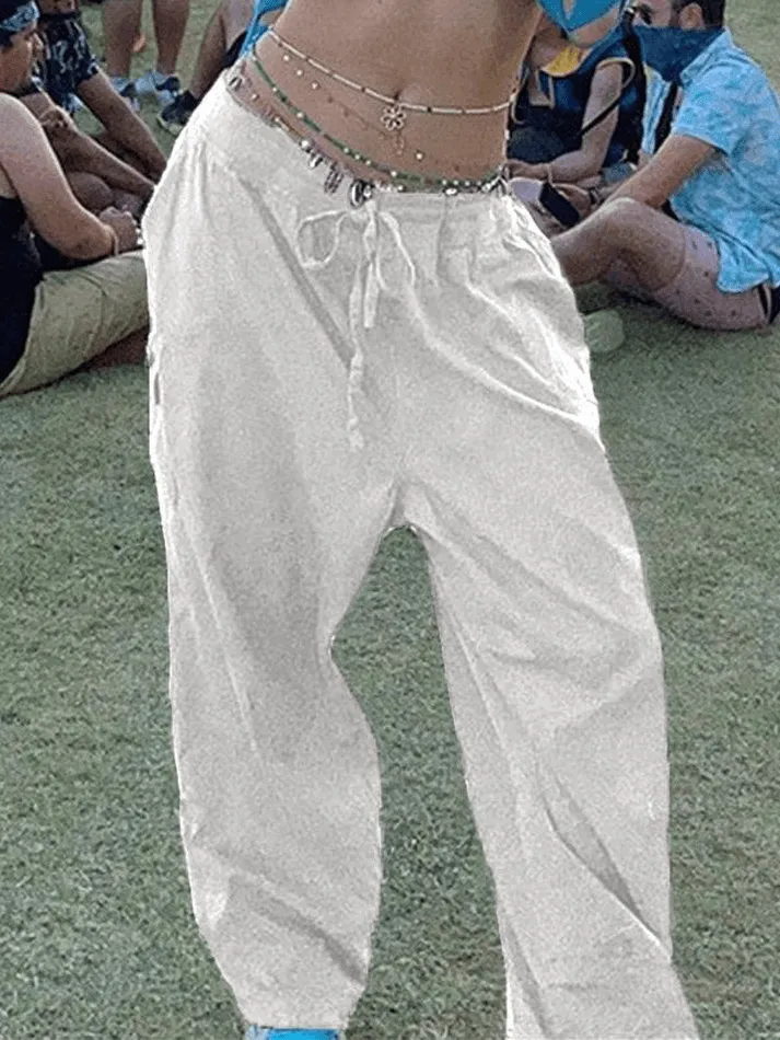 Lace Up Baggy Cargo Pants