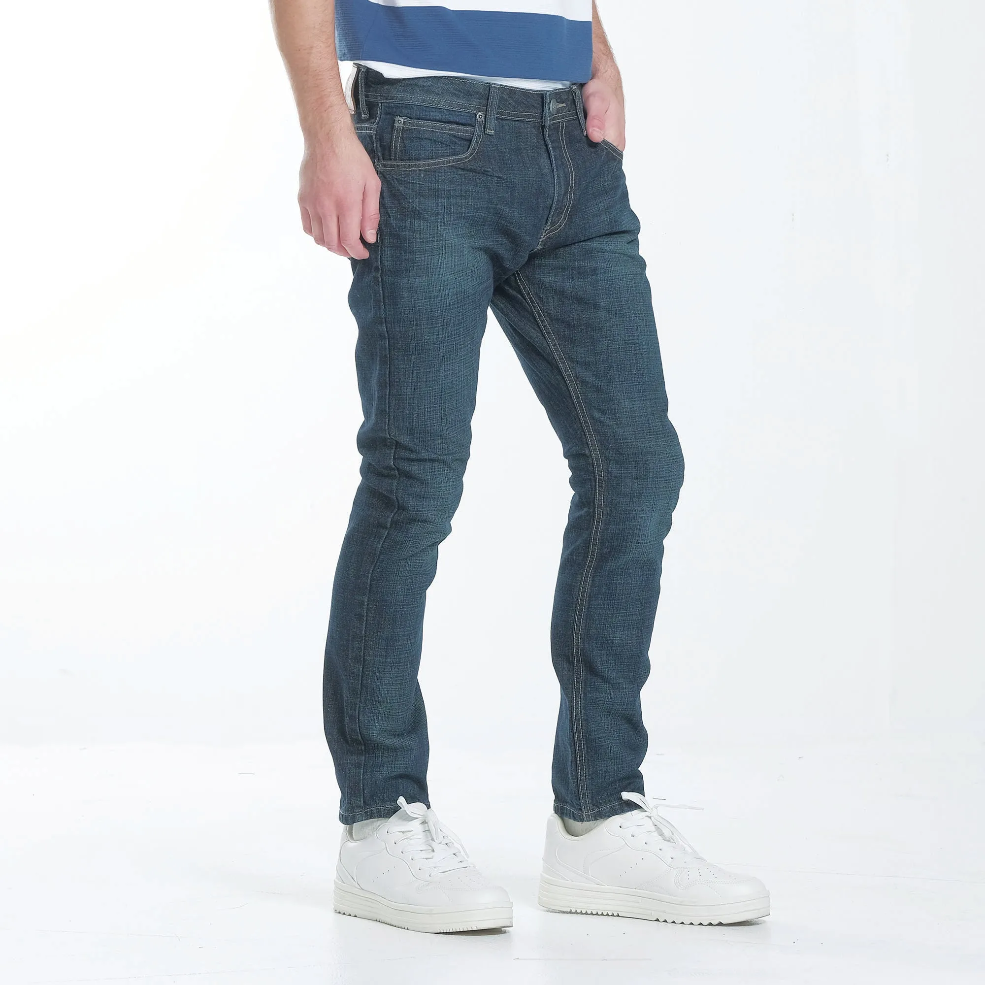 LEE MENS RAMONE FIT SLIM NARROW JEANS IN VINTAGE WORN