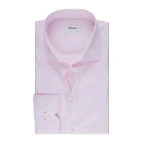 Light Pink Checked Fitted Body Cotton Stretch Shirt - Stenströms