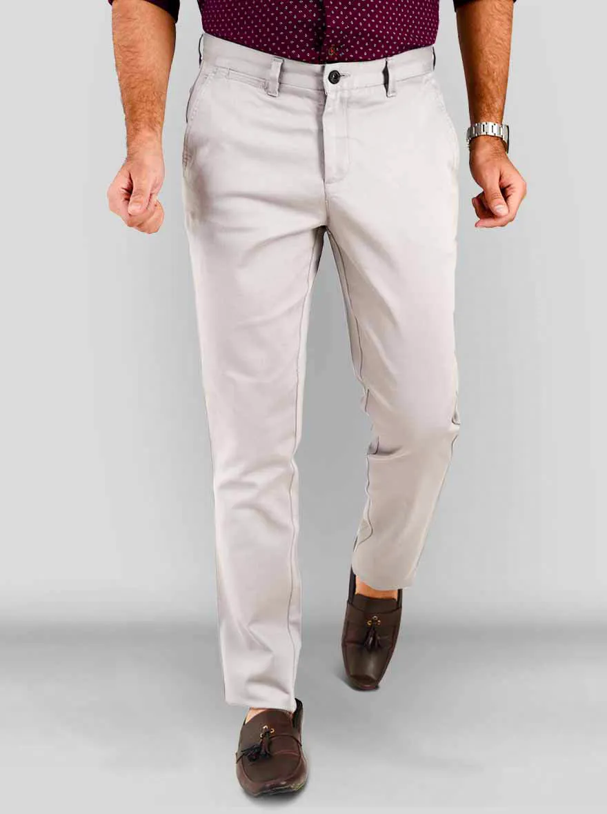 Limestone Self Textured Slim Fit Chinos | JadeBlue