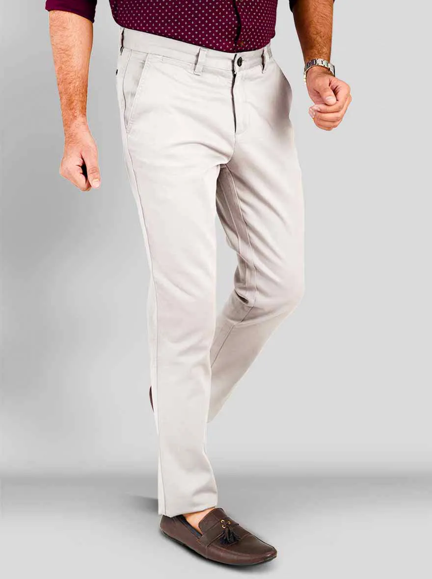 Limestone Self Textured Slim Fit Chinos | JadeBlue