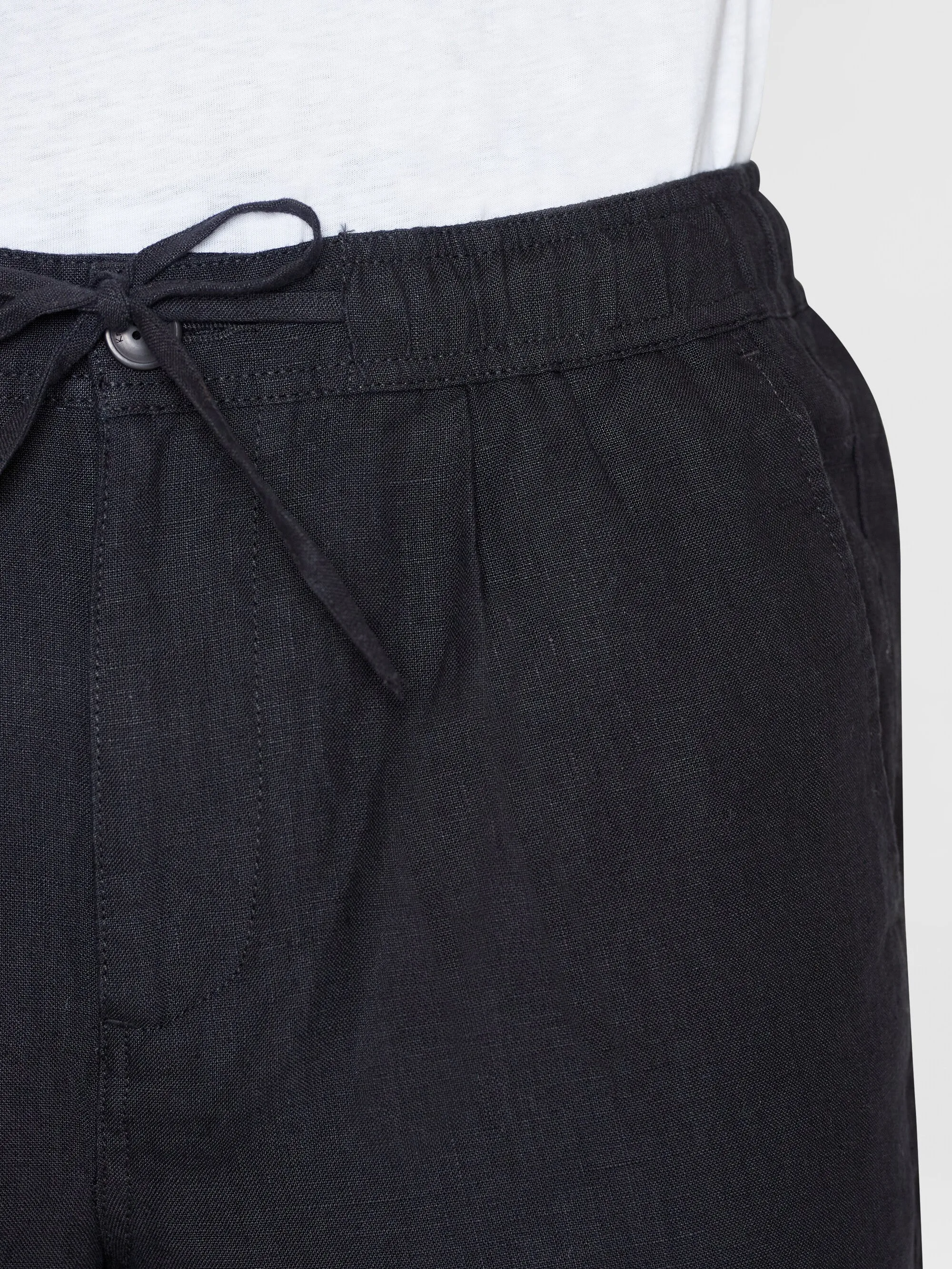 Loose Linen shorts - Black Jet