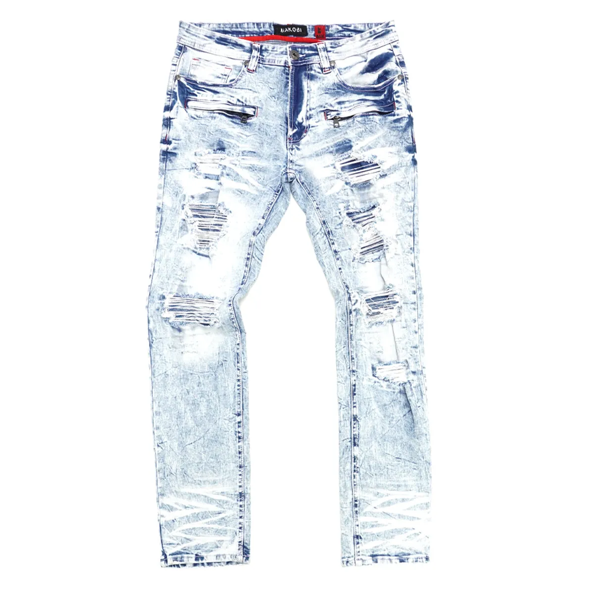 M1944 Pipa Shredded Jeans - Light Wash